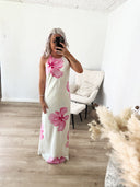 Sienna Maxi Kjole M. Blomsterprint – Creme