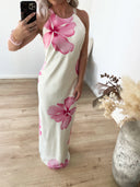 Sienna Maxi Kjole M. Blomsterprint – Creme
