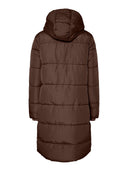 Bee Lang Puffer Jakke - Mørkebrun