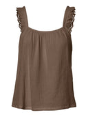 Sastina Bomulds Strop Top - Brun