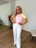 Saso Pastel T-shirt - Lyserød/gul