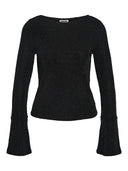 Gilly Boatneck Bellsleeve Top M. Glitter