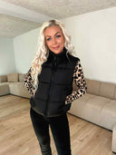 Bee Puffer Vest Kort - Sort