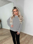 Sadie Langærmet Bluse - Sort Strib