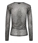 Ninni Mesh Bluse - Grå Leopard