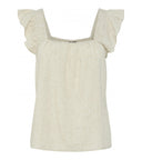 Pia Hør Top - Beige