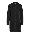 Signe Denim Kjole Langærmet - Sort Denim